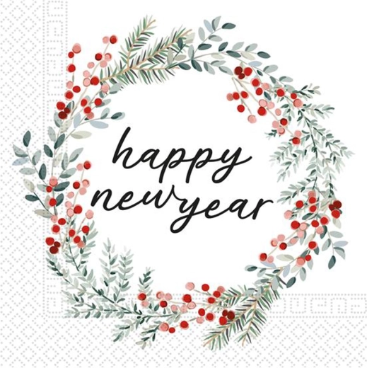 Șervețele de hârtie 33 × 33 cm, 3 straturi, motiv New Year, 20 buc