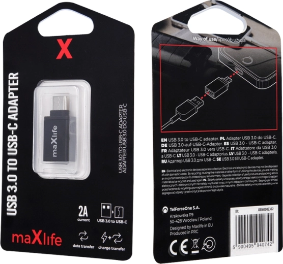 Adaptor Maxlife USB 3.0 la USB‑C