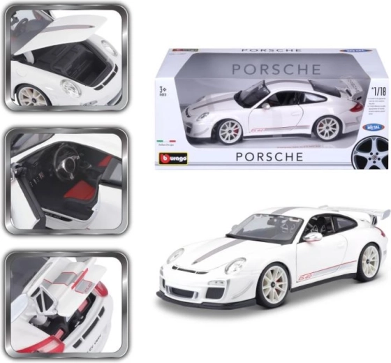 Mașinuță metalică Porsche 911 GT3 RS albă scară 1:18
