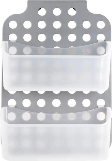 Raft suspendat de baie cu două niveluri Toro 35,5 × 25,5 cm, gri