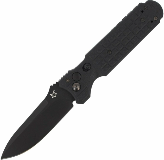 Cuțit tactic automat Fox Knives Predator II, 9,5 cm, complet negru, FRN