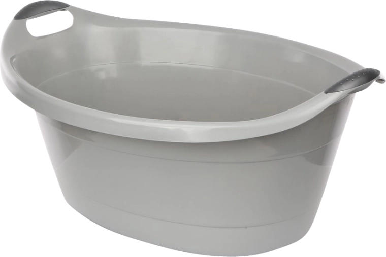 Lighean oval din plastic 40 l gri