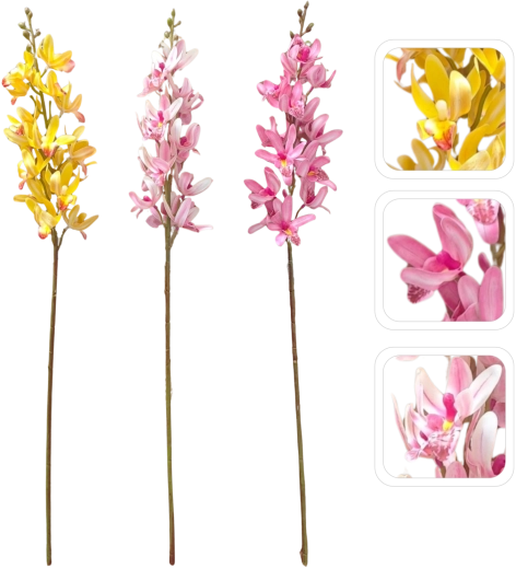 Rămurică artificială de orhidee Cymbidium – mix de culori