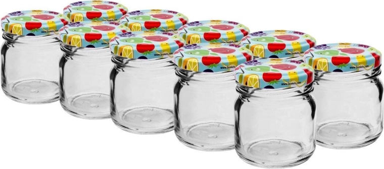 Borcane 30 ml cu capace colorate, set 10 buc