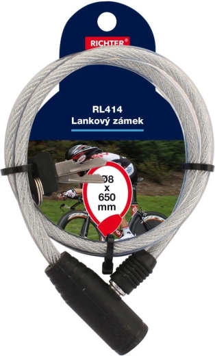 Lacăt cu cablu 8 × 650 mm cu 2 chei RICHTER