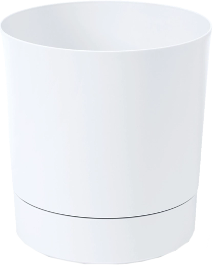 Ghiveci cu farfurioară Aura 38 cm alb mat