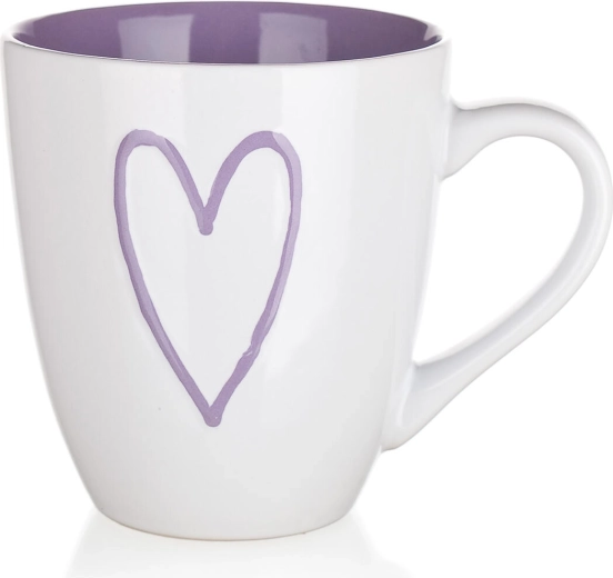 Cană ceramică Hearts 550 ml – mix de culori