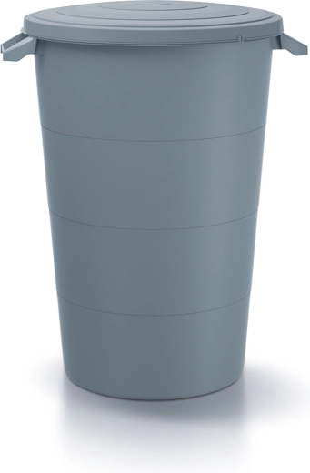 Recipient din plastic cu capac și mânere 160 l gri deschis