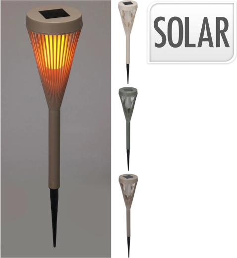 Lampă solară LED de grădină din polipropilenă, mix mat de culori 46,5 cm