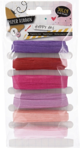 Panglică de hârtie pentru legat 5 m – mix de culori (6 buc.)