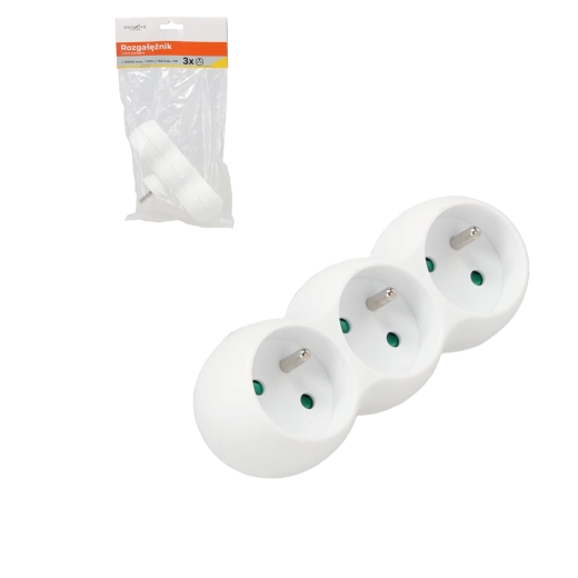 Prelungitor cu 3 prize, alb