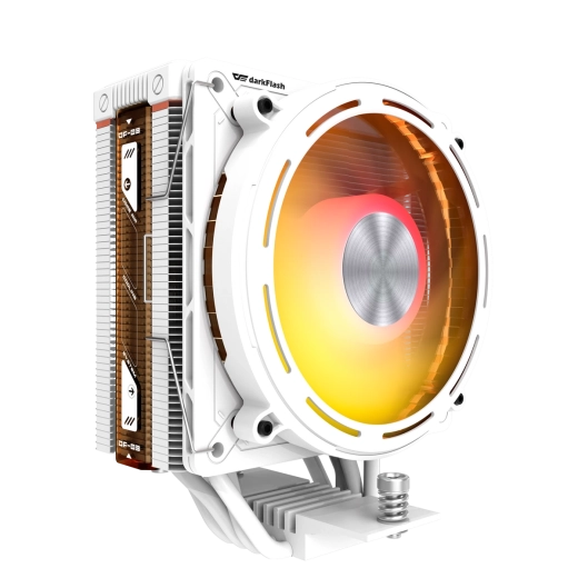 Răcitor activ pentru procesor DarkFlash E400 alb cu afișaj LED și ARGB