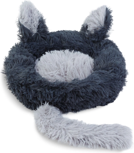 Culcuș rotund pentru pisici, 40 cm, negru