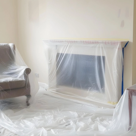 Folie de protecție cu bandă de mascare 20 × 2,5 m