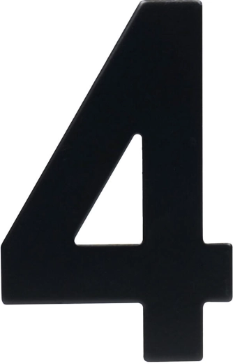 Număr de casă 4, 95 mm, inox, negru mat