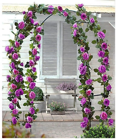 Suport arcuit pentru plante cățărătoare 240 × 140 × 37 cm, metalic, verde