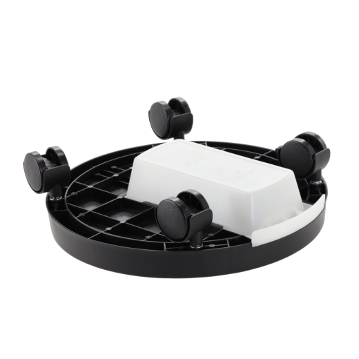 Suport rotund mobil pentru ghiveci 28 cm cu tavă de scurgere