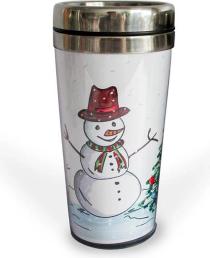 Cană termică Om de zăpadă 450 ml cu bază antiderapantă