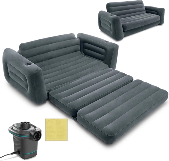 Canapea extensibilă gonflabilă Intex 2 în 1 cu pompă electrică