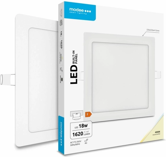 Modee Lighting panou LED încastrat pătrat 18 W, alb neutru, 1620 lm