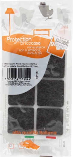 Tampoane autoadezive din fetru pentru mobilier 30 × 30 mm, maro (12 buc.)