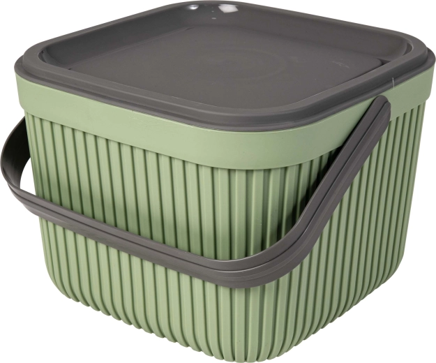 Coș din plastic cu capac și mâner TORO 7 l