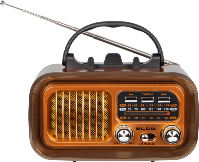 radio retro portabil AM/FM cu încărcare solară și bluetooth