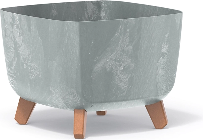 Ghiveci Gracia Square cu efect de beton, 29 × 29 × 22 cm, gri