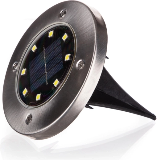Lumină LED solară încastrată în pardoseală, 12 cm, inox/plastic