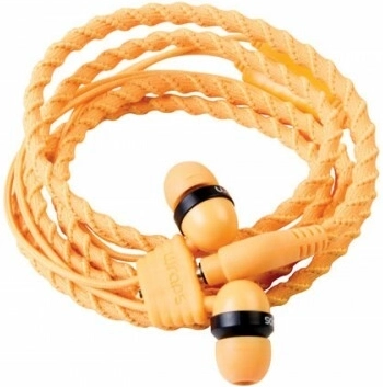 Căști in-ear portocalii Wraps Talk Sunrise cu microfon