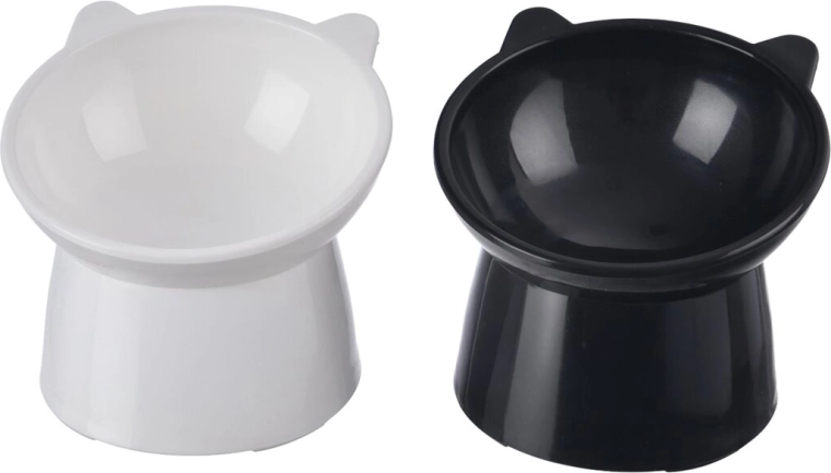 Bol din plastic pentru pisici 12 × 12 × 14 cm (2 variante de culoare)