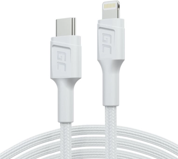 PowerStream cablu USB-C la Lightning 1m MFI, PD, alb