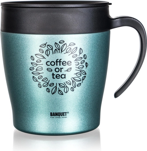 Cană termică de călătorie 330 ml BANQUET Tazza verde-gri