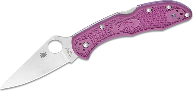Spyderco Delica 4 Flat Ground Purple – cuțit pliabil de buzunar