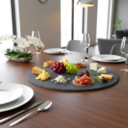 Prezentare stilată pe ardezie naturală