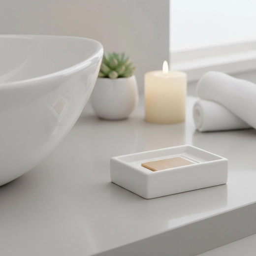 Ceramică durabilă în alb imaculat