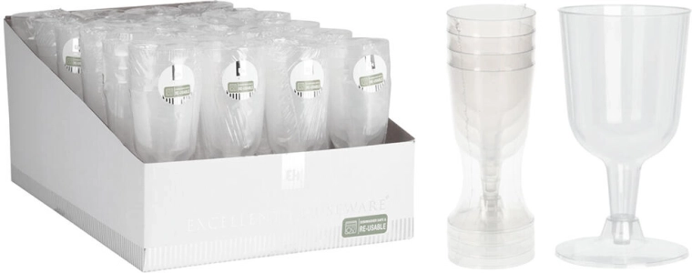 Pahare din plastic pentru vin 160 ml – set 4 buc.