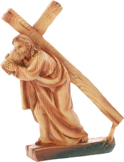 Statuetă Isus purtând crucea din polirășină 23 × 7 × 28,5 cm