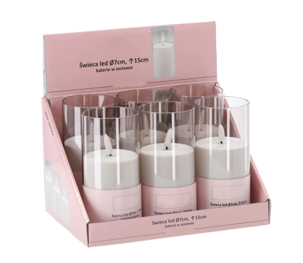 Lumânare LED în tub 15 cm, diametru 7 cm