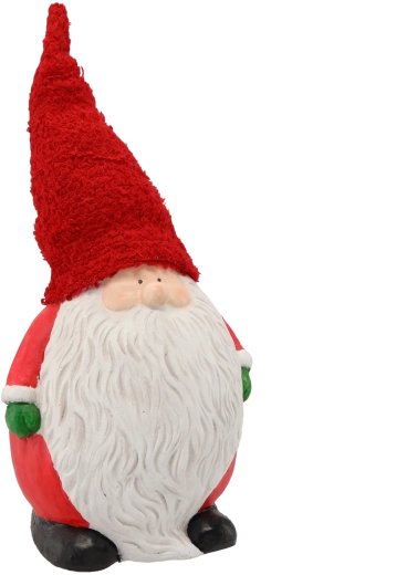 Spiriduș ceramic de Crăciun cu căciulă roșie 24 × 20,5 × 29/37 cm