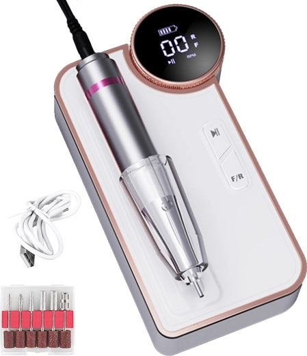 Pilă electrică wireless pentru unghii Maltec Beauty cu freze