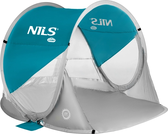 Cort de plajă autoportant NILS Camp albastru-verde