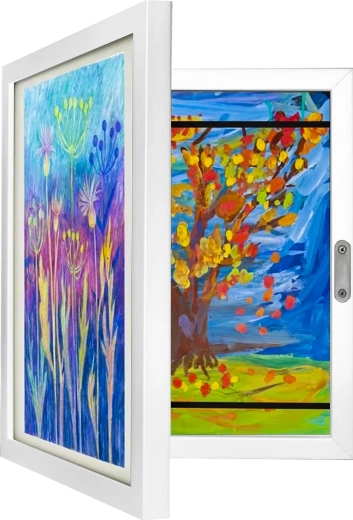 Ramă artistică pentru desenele copiilor A4 cu spațiu de depozitare pentru 150 de lucrări Kruzzel - 1 bucată