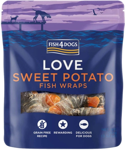 Fish4Dogs gustări pentru câini rulouri de pește cu cartofi dulci 100 g