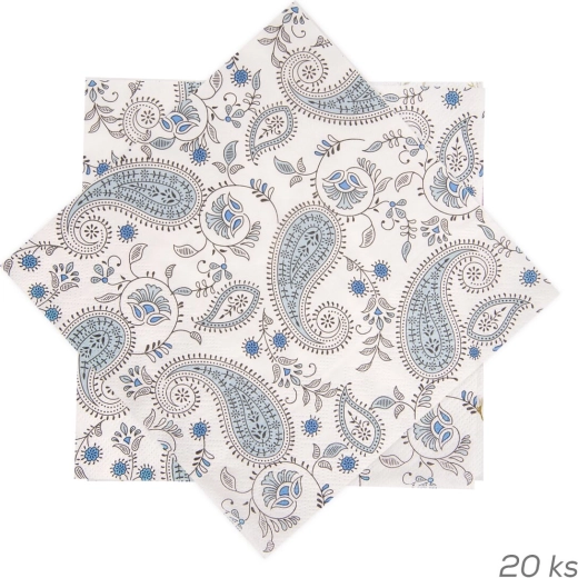 Șervețele de hârtie cu model cașmir 33 × 33 cm, 20 buc.