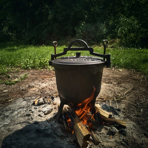 Trepiod stabil pentru gătit deasupra focului