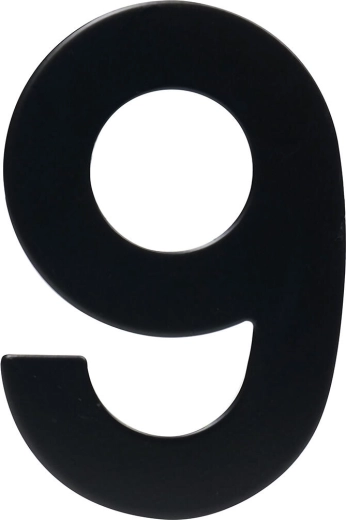 Număr de casă 9, 95 mm, oțel inoxidabil, negru mat