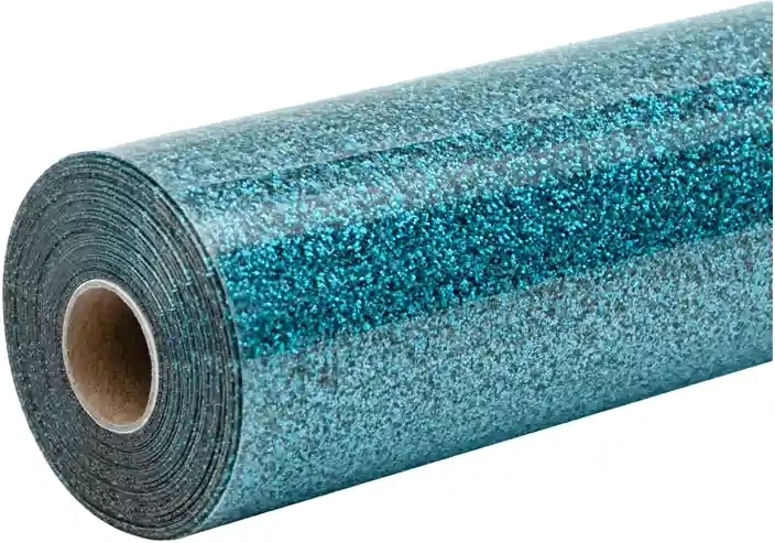 HTVRONT folie termotransfer sclipitoare 30,5 × 90 cm albastră