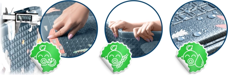 Amortizare a șocurilor și izolație termică datorită celor 1 cm de XPE