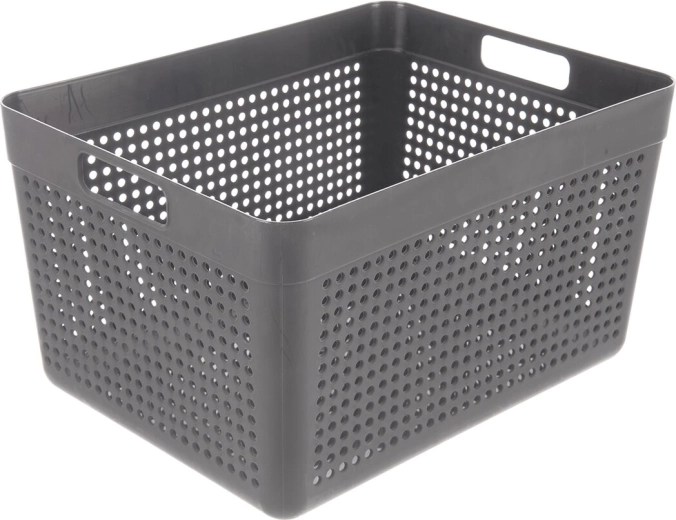 Coș de depozitare Terra gri dreptunghiular 33,5 × 25 × 19 cm